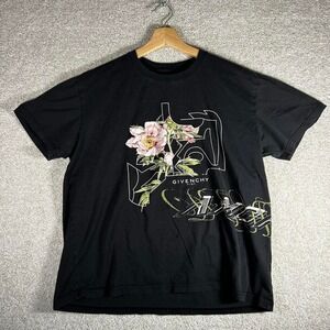 Men's Givenchy peony maze print distressed graphic tee shirt tshirt